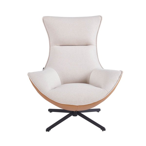 Fauteuil Oasis sable et marron, design confortable avec tapisserie tons naturels 2